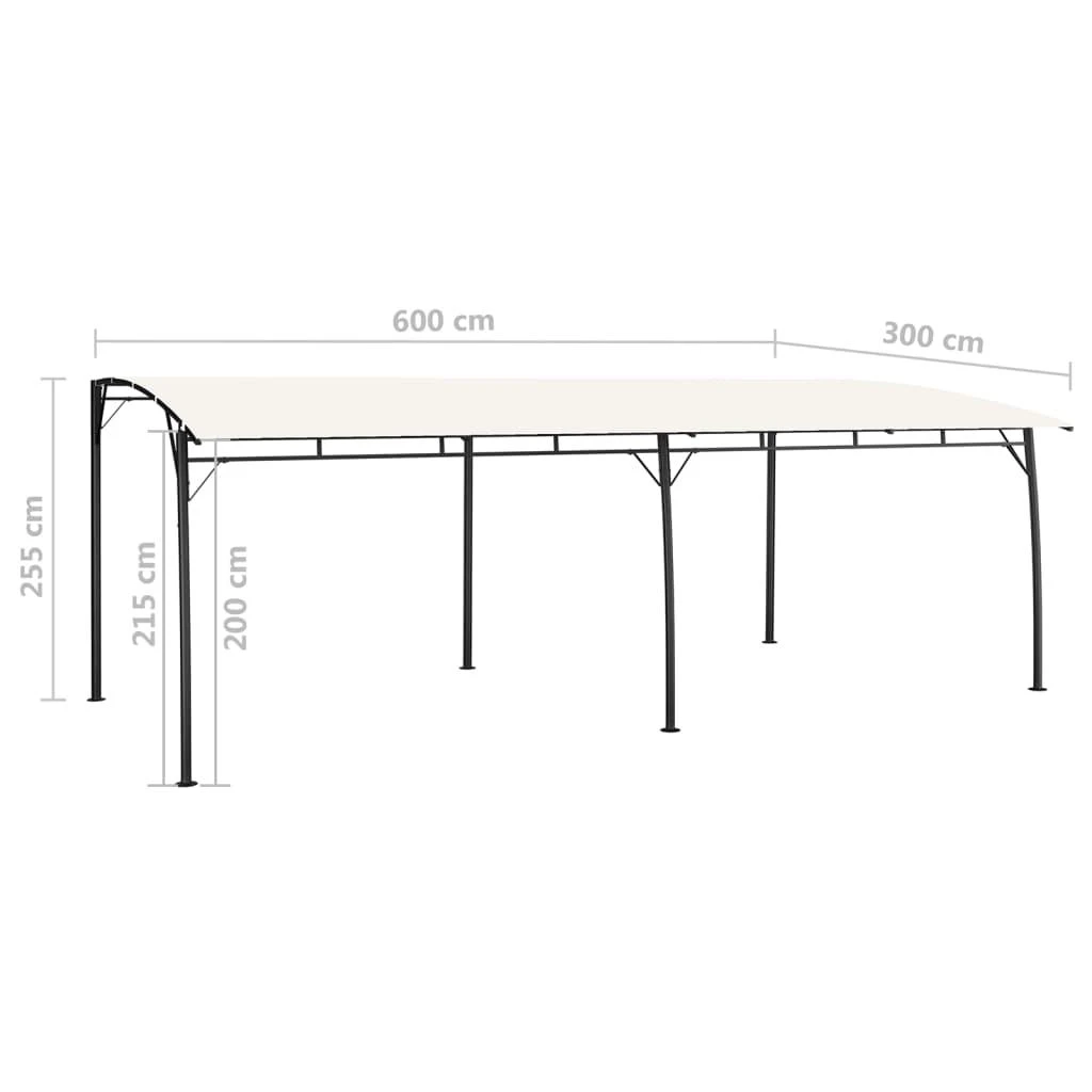 Sodo markizė nuo saulės, kreminės spalvos, 6x3x2,55m