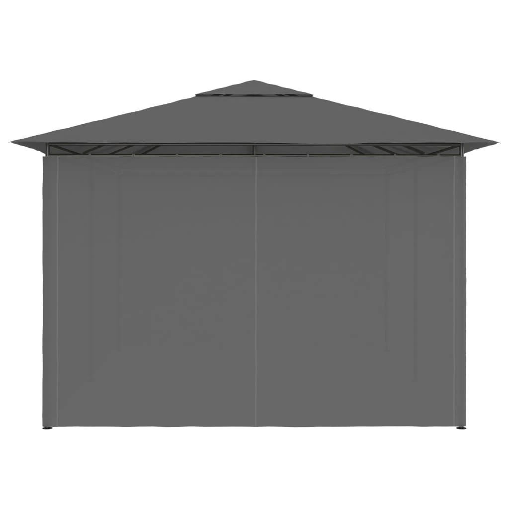 Sodo palapinė su užuolaidomis, antracito spalvos, 4x3m