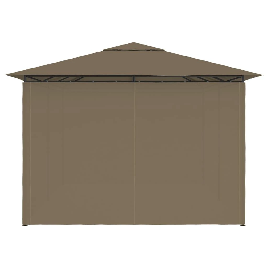 Sodo palapinė su užuolaidomis, taupe spalvos, 4x3m, 180g/m²