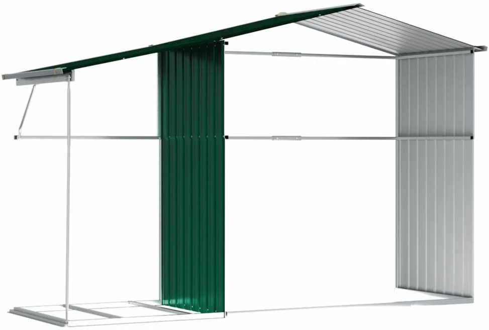 Sodo pašiūrė, žalia, 277x192,5x179cm, galvanizuotas plienas