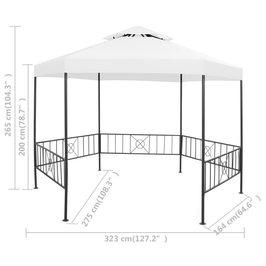 Sodo pavėsinė, baltos spalvos, 323x275x265cm, 180g/m²