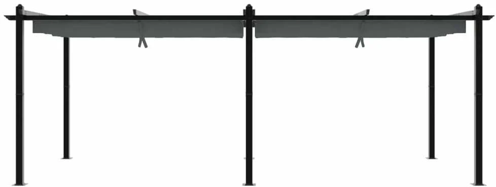 Sodo pavėsinė su ištraukiamu stogu, antracito, 3x6m, aliuminis