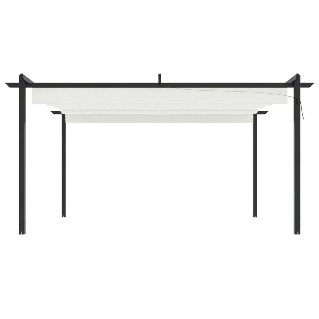 Sodo pavėsinė su įtraukiamu stogu, kreminės spalvos, 4x3m