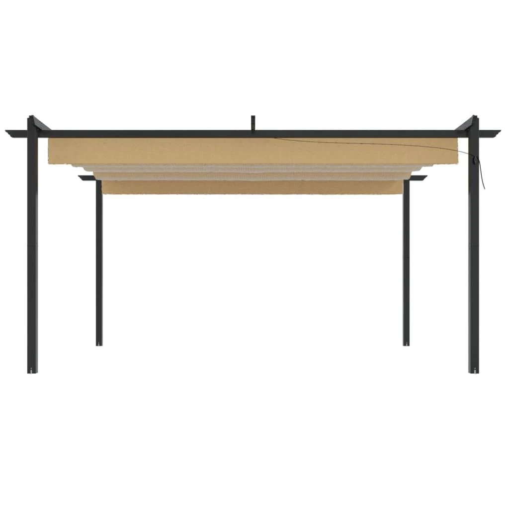 Sodo pavėsinė su įtraukiamu stogu, taupe spalvos, 4x3m