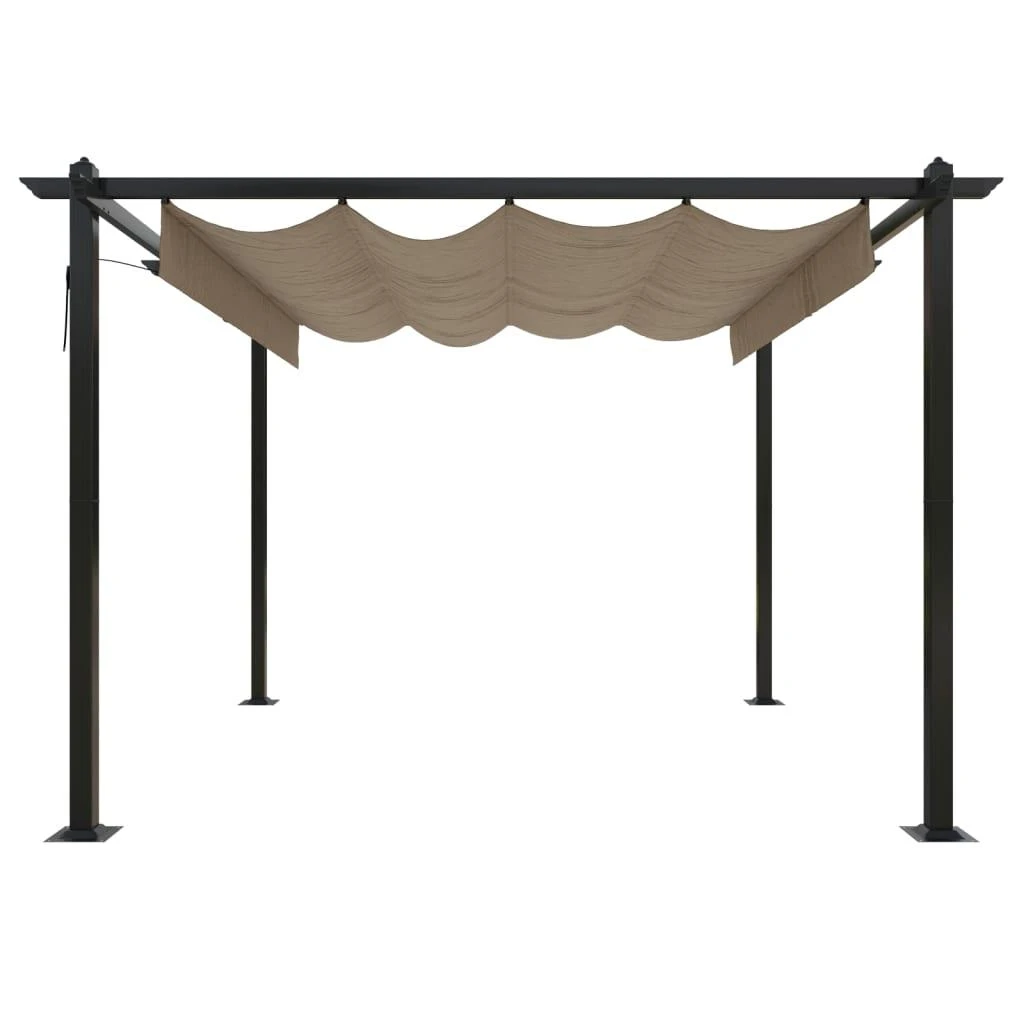 Sodo pavėsinė su įtraukiamu stogu, taupe spalvos, 3x3m