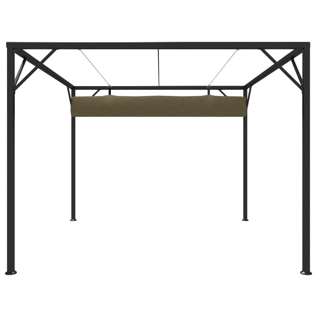 Sodo pavėsinė su įtraukiamu stogu, taupe spalvos, 3x3m, 180g/m²