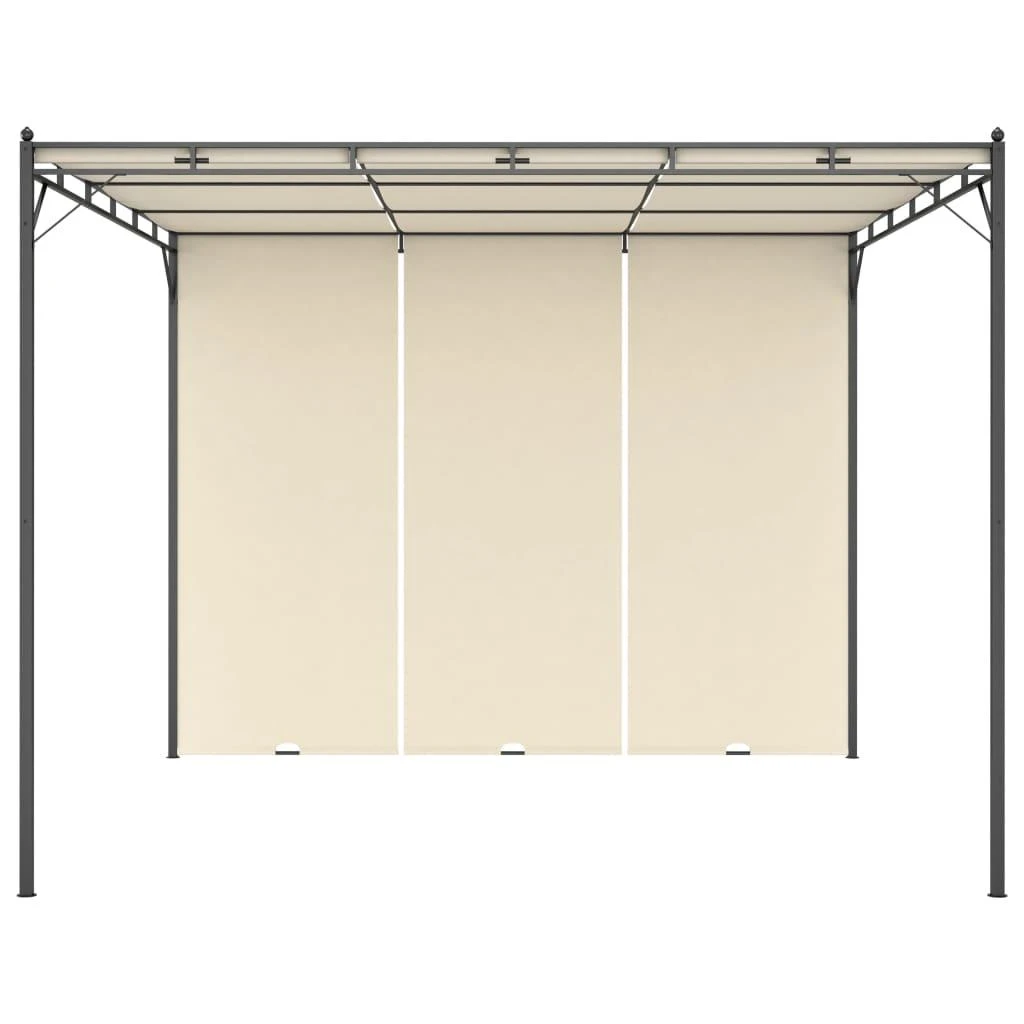 Sodo pavėsinė su šonine užuolaida, kreminės spalvos, 3x3x2,25m