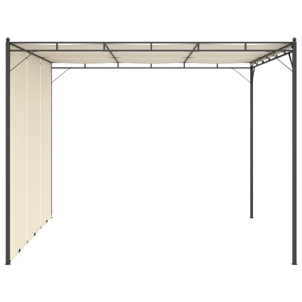 Sodo pavėsinė su šonine užuolaida, kreminės spalvos, 3x3x2,25m