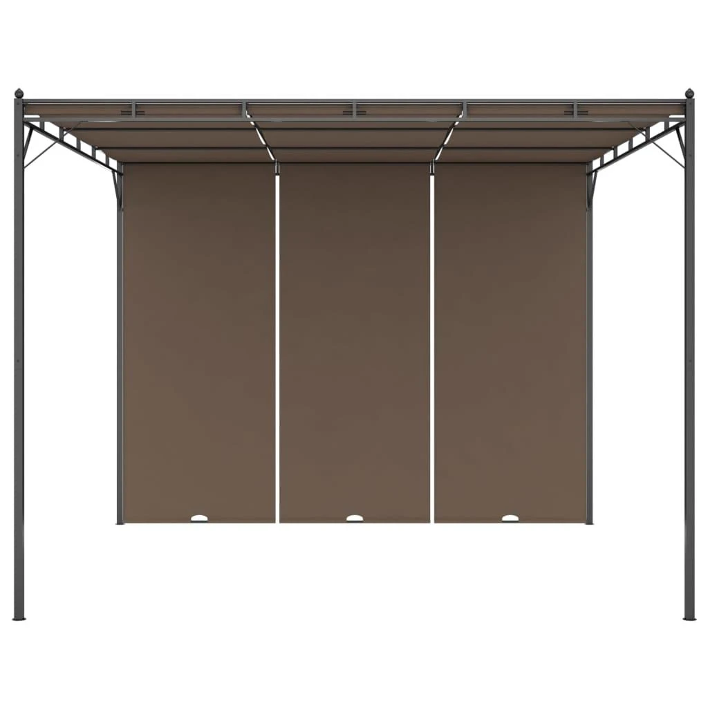 Sodo pavėsinė su šonine užuolaida, taupe spalvos, 3x3x2,25m