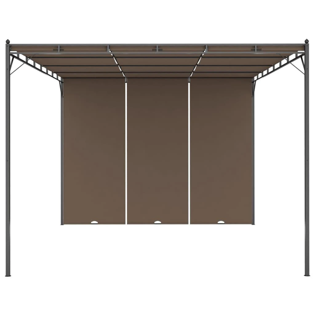 Sodo pavėsinė su šonine užuolaida, taupe spalvos, 4x3x2,25m