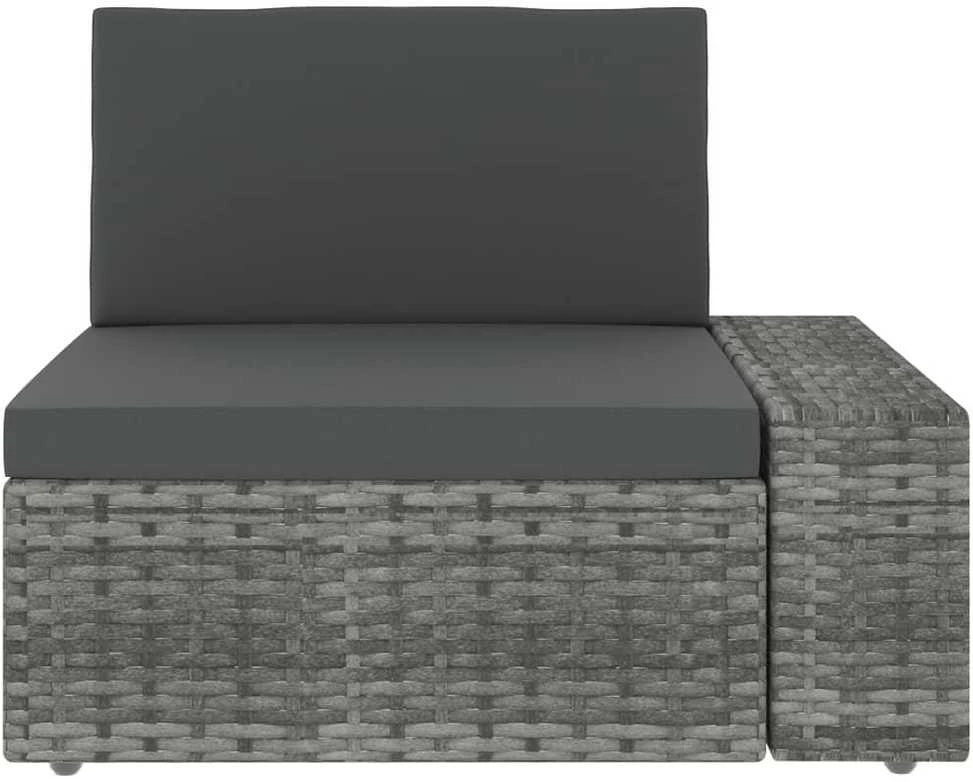 Lauko baldų komplektas Sodo poilsio baldų komplektas, 10 dalių, pilkas, poliratanas