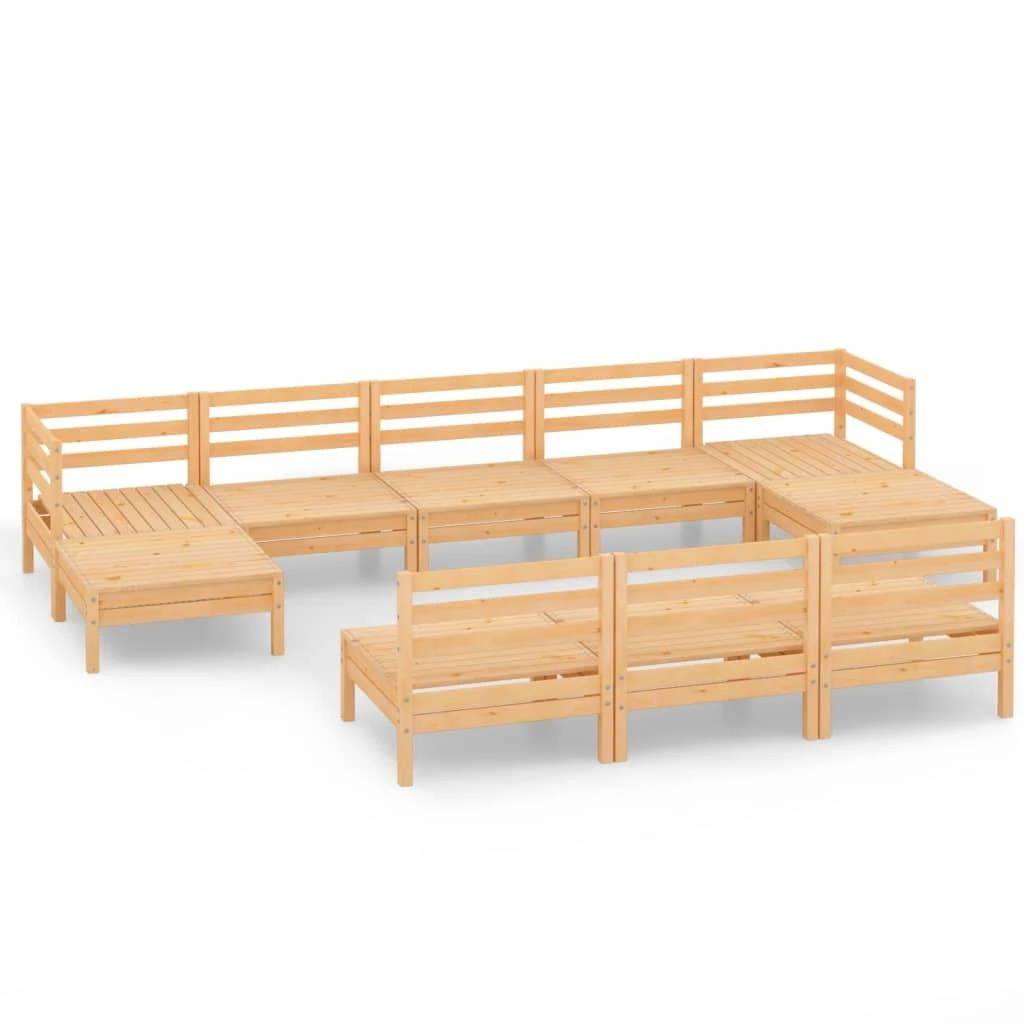 Lauko baldų komplektas Sodo poilsio baldų komplektas, 10 dalių, pušies masyvas