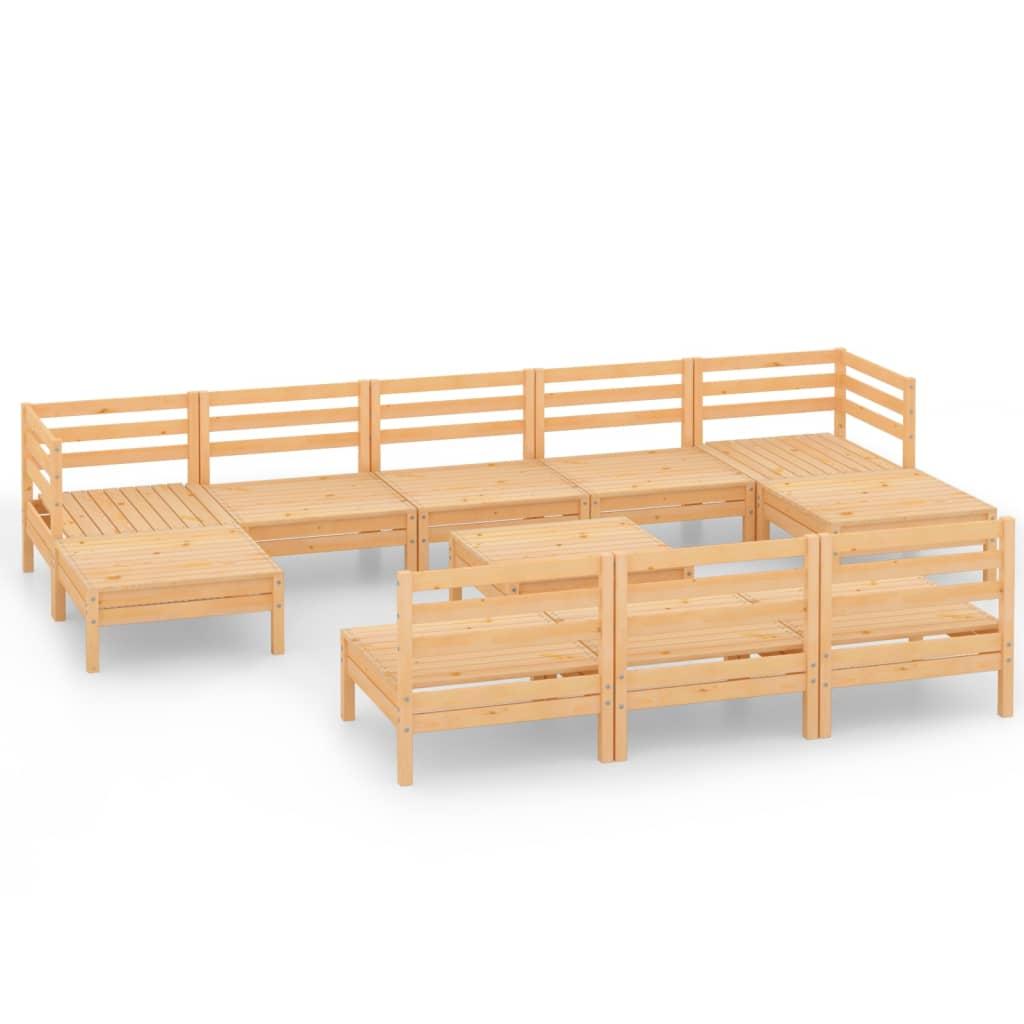 Lauko baldų komplektas Sodo poilsio baldų komplektas, 11 dalių, pušies masyvas