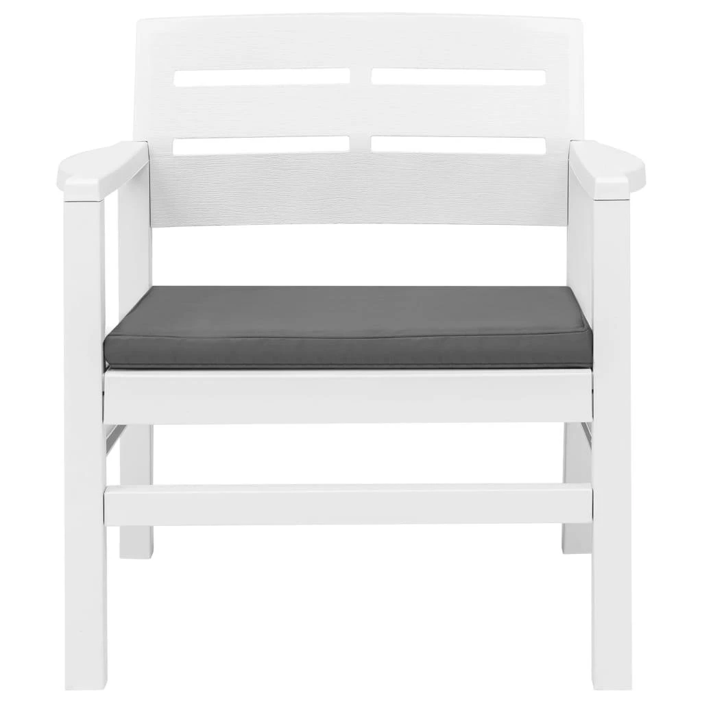 Lauko baldų komplektas Sodo poilsio baldų komplektas, 3 dalių, baltas, plastikas