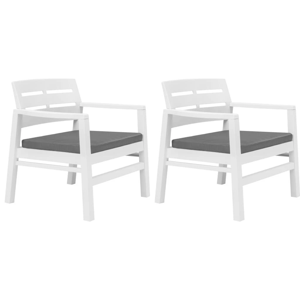Lauko baldų komplektas Sodo poilsio baldų komplektas, 3 dalių, baltas, plastikas