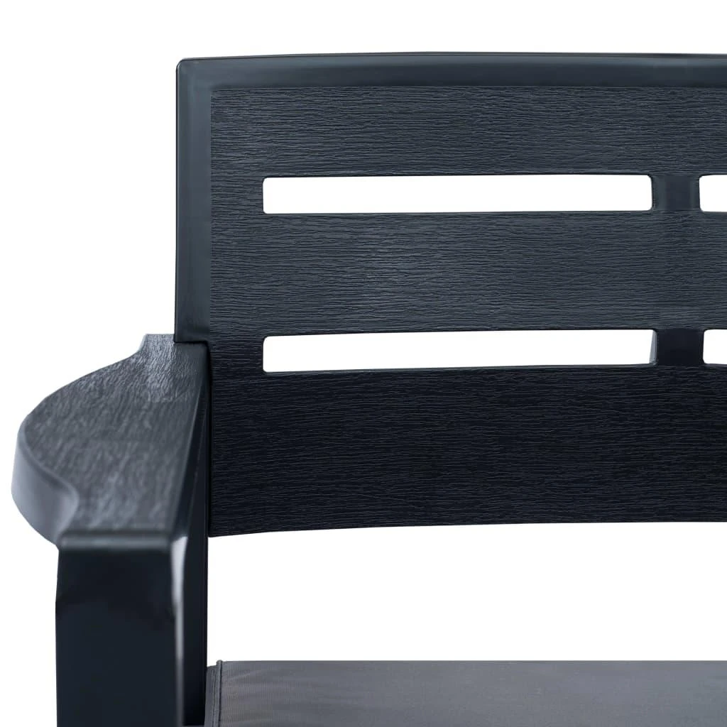 Lauko baldų komplektas Sodo poilsio baldų komplektas, 3 dalių, antracito, plastikas