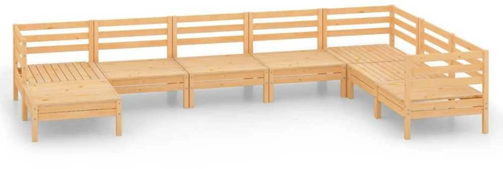 Lauko baldų komplektas Sodo poilsio baldų komplektas, 8 dalių, pušies medienos masyvas
