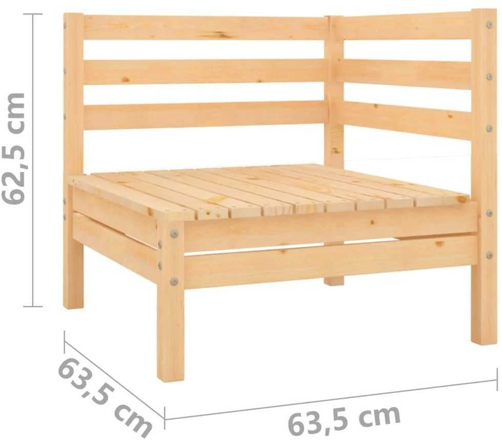 Lauko baldų komplektas Sodo poilsio baldų komplektas, 8 dalių, pušies medienos masyvas