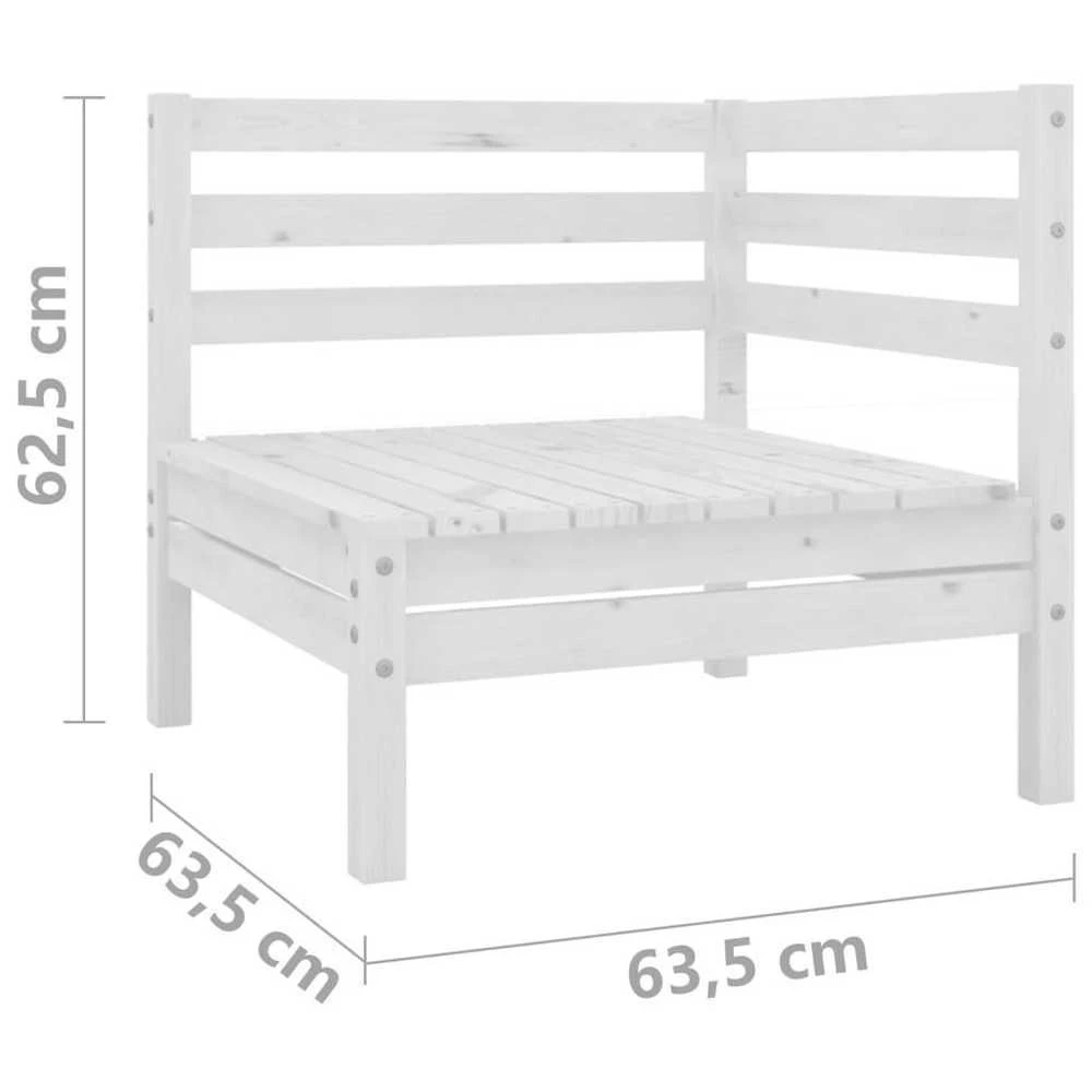 Lauko baldų komplektas Sodo poilsio komplektas, 10 dalių, baltas, pušies masyvas
