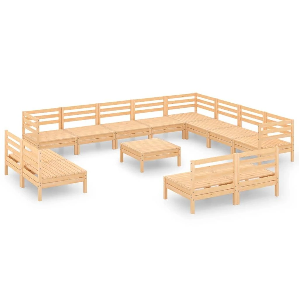 Lauko baldų komplektas Sodo poilsio baldų komplektas, 13 dalių, pušies masyvas