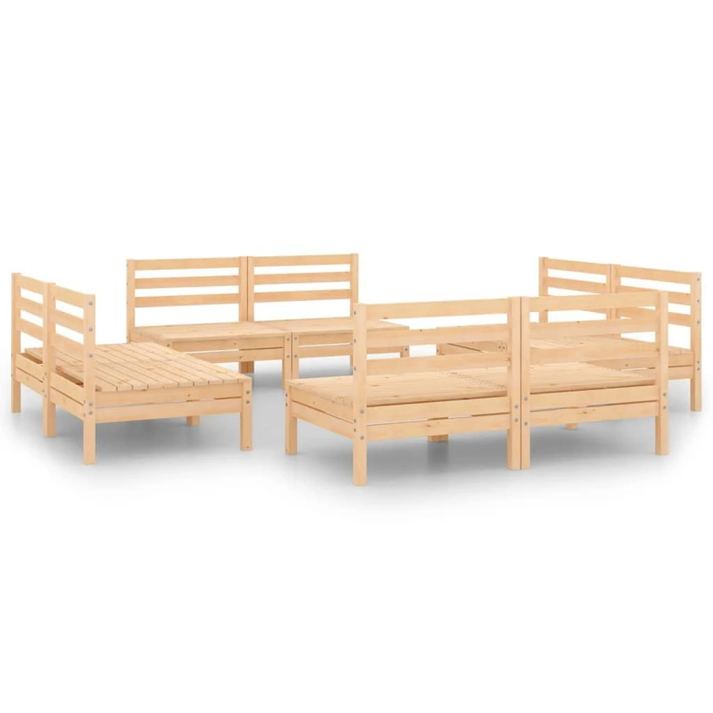 Lauko baldų komplektas Sodo poilsio komplektas, 8 dalių, pušies medienos masyvas