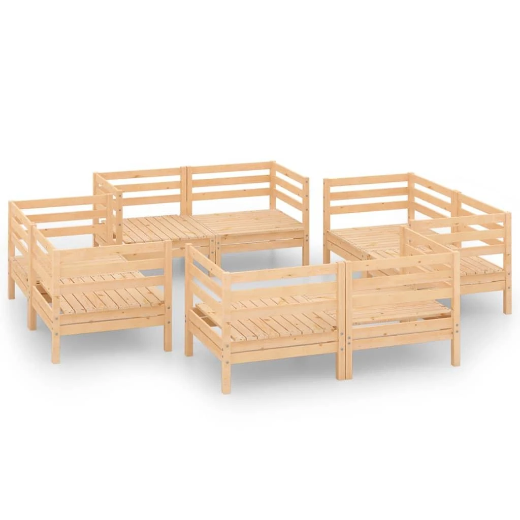 Lauko baldų komplektas Sodo poilsio komplektas, 8 dalių, pušies medienos masyvas