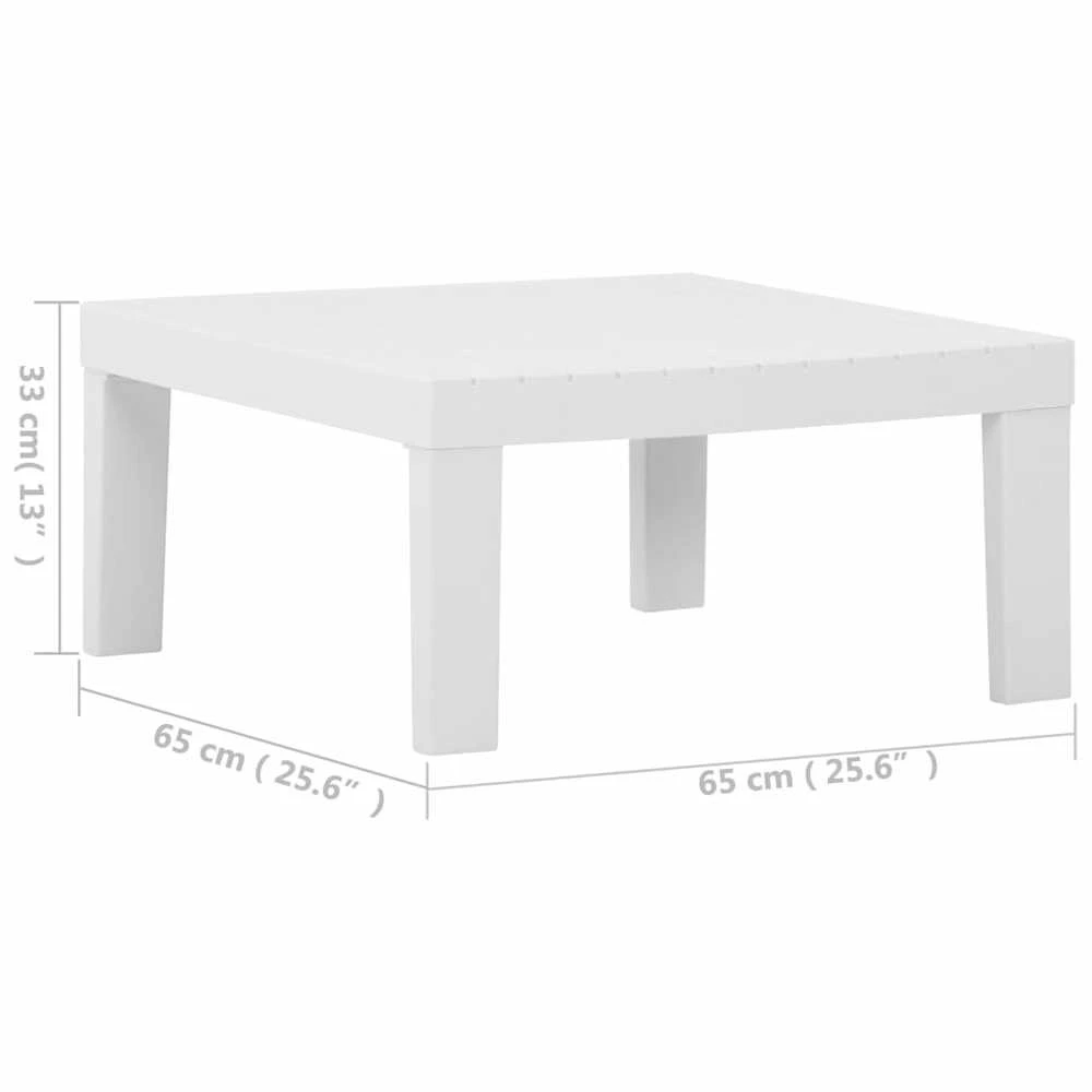 Sodo poilsio stalas, baltos spalvos, plastikas