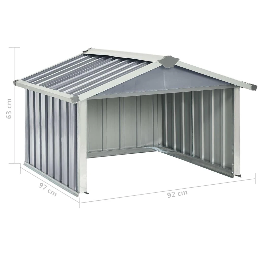 Sodo roboto vejapjovės garažas, pilkas, 92x97x63cm, plienas