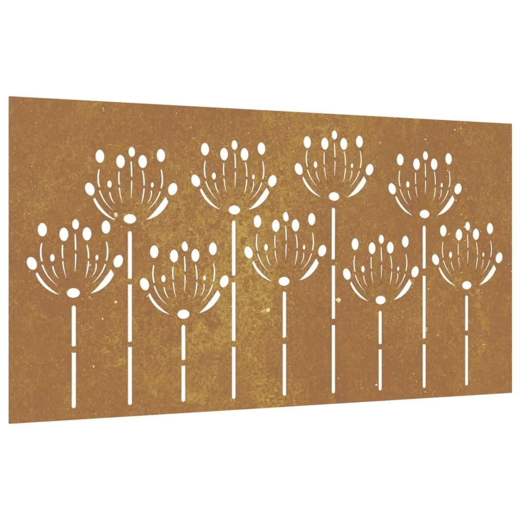 Nuotraukų rėmelis Sodo sienos dekoracija, 105x55cm, corten plienas, gėlių dizaino