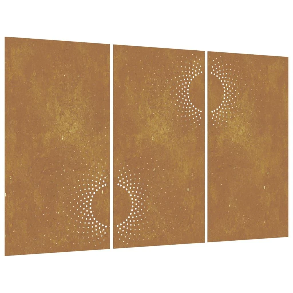 Nuotraukų rėmelis Sodo sienos dekoracija, 3 dalių, 105x55cm, corten plienas
