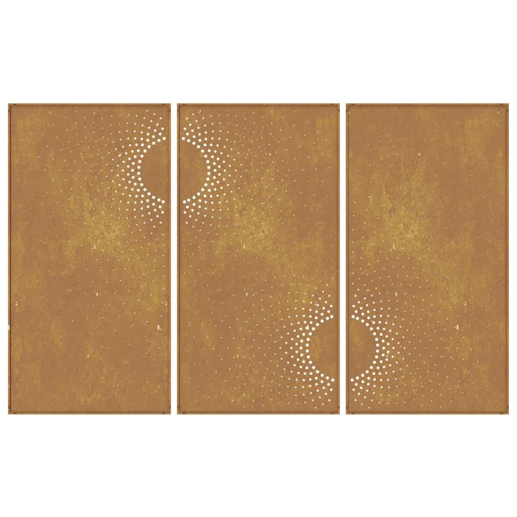 Nuotraukų rėmelis Sodo sienos dekoracija, 3 dalių, 105x55cm, corten plienas
