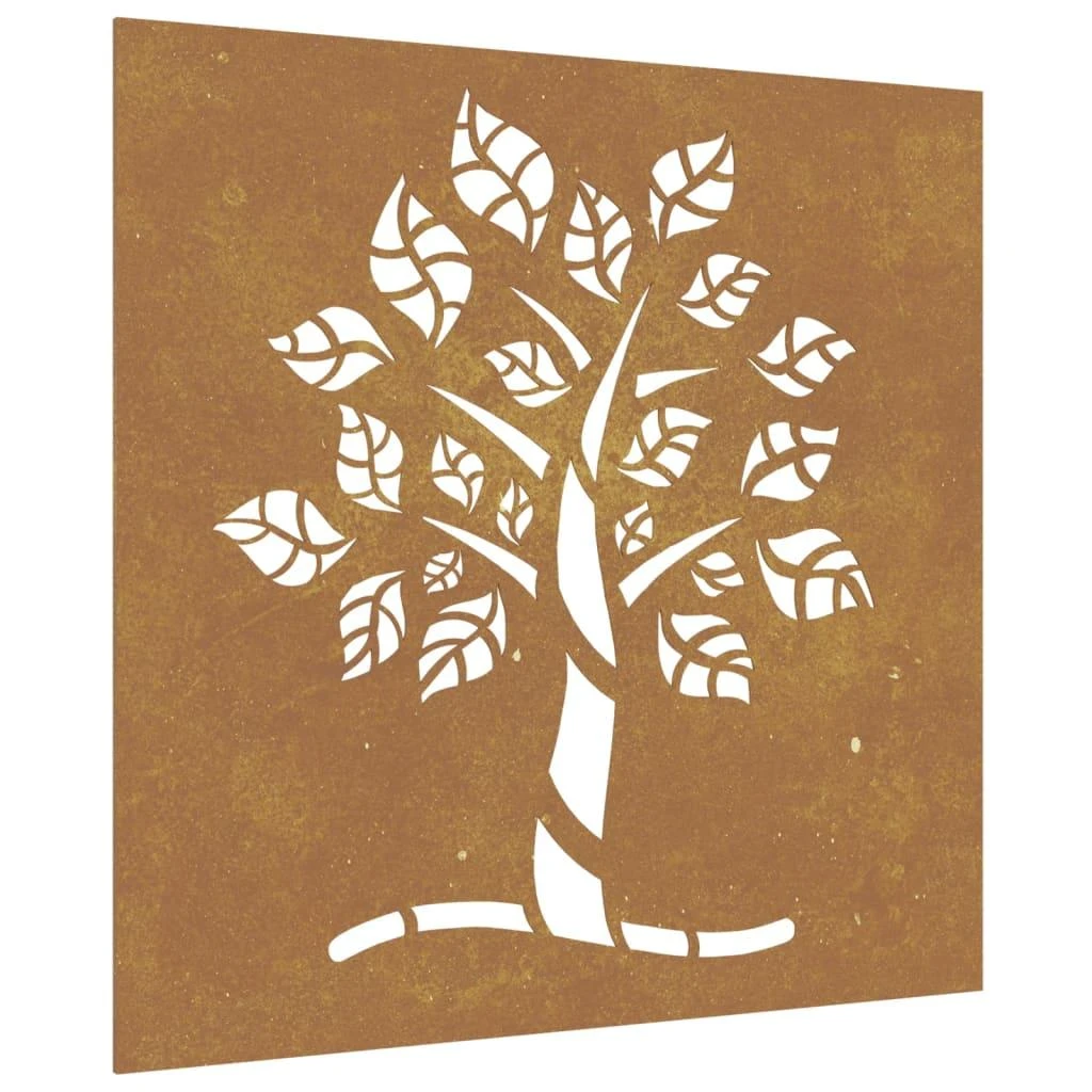 Nuotraukų rėmelis Sodo sienos dekoracija, 55x55cm, corten plienas, medžio dizaino