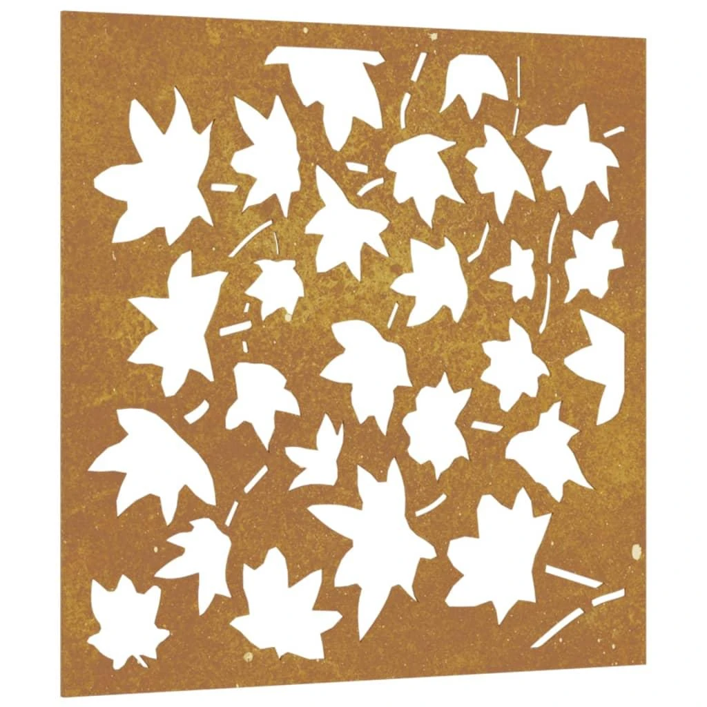 Nuotraukų rėmelis Sodo sienos dekoracija, 55x55cm, corten plienas, klevo lapai