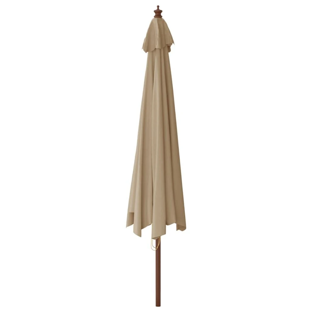 Sodo skėtis su mediniu stulpu, taupe spalvos, 400x273cm