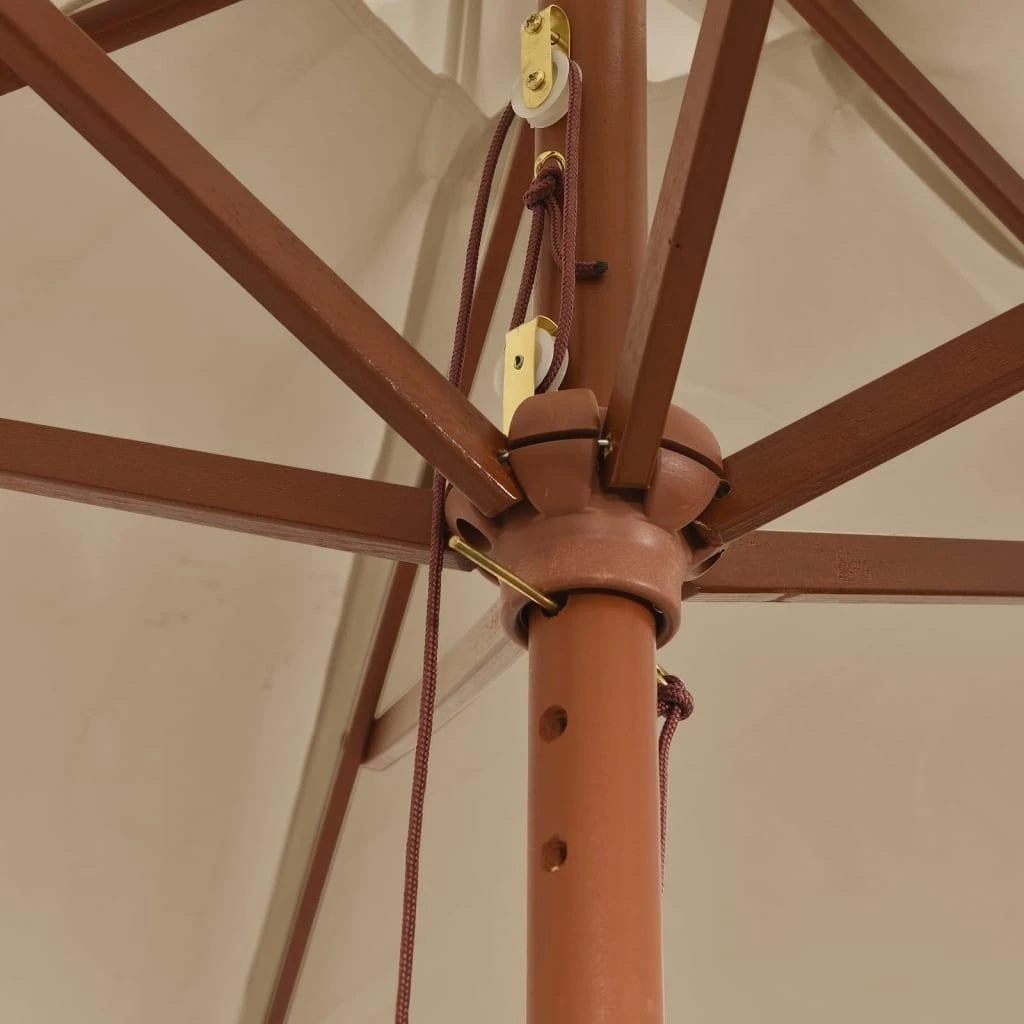 Sodo skėtis su mediniu stulpu, taupe spalvos, 299x240cm