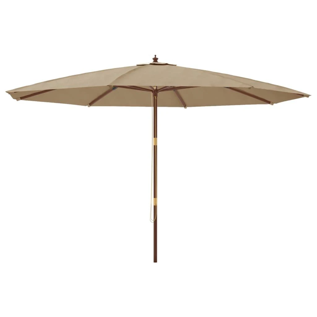 Sodo skėtis su mediniu stulpu, taupe spalvos, 400x273cm
