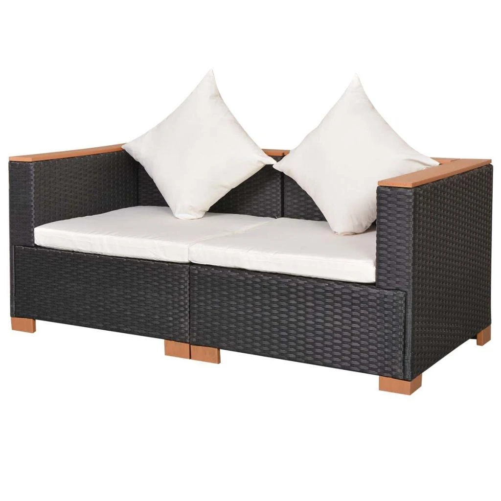 Lauko baldų komplektas Sodo sofa, juoda, poliratanas