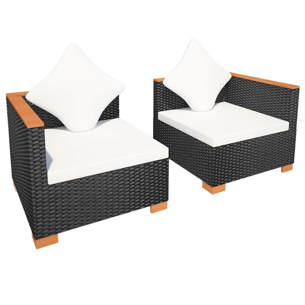 Lauko baldų komplektas Sodo sofa, juoda, poliratanas