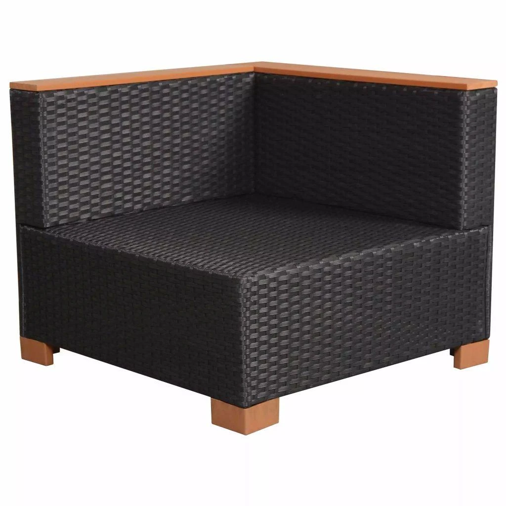Lauko baldų komplektas Sodo sofa, juoda, poliratanas