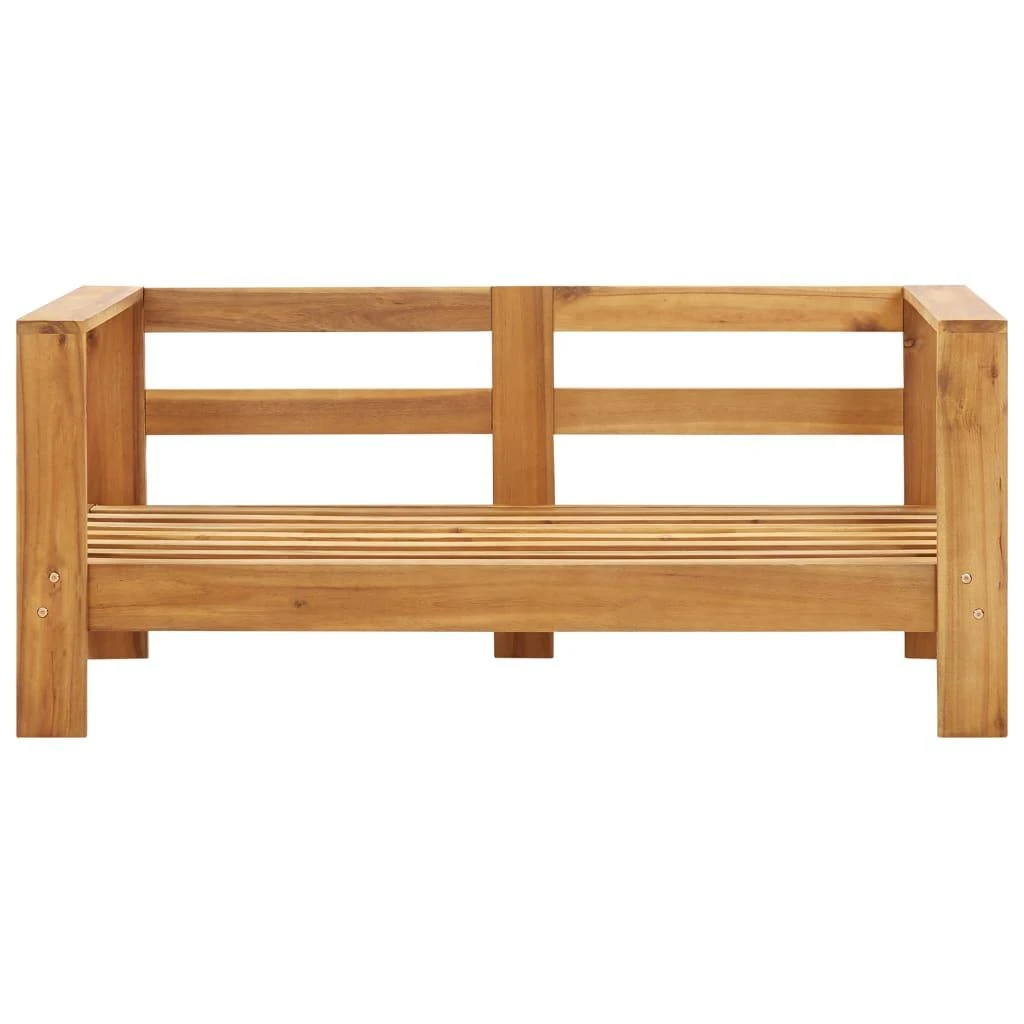 Sodo sofa su pagalvėlėmis, kreminė balta, 140cm, akacija