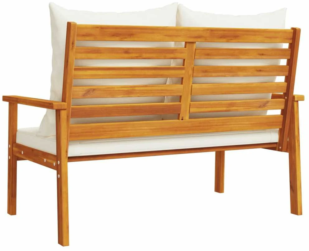 Sodo sofa-suoliukas su pagalvėlėmis, 120cm, akacijos masyvas