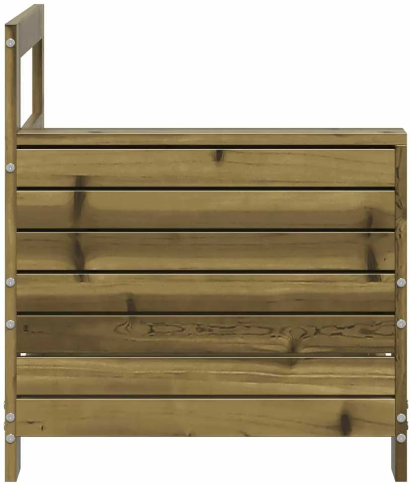 Sodo sofos dalis, 69x62x70,5cm, impregnuota pušis, su porankiu