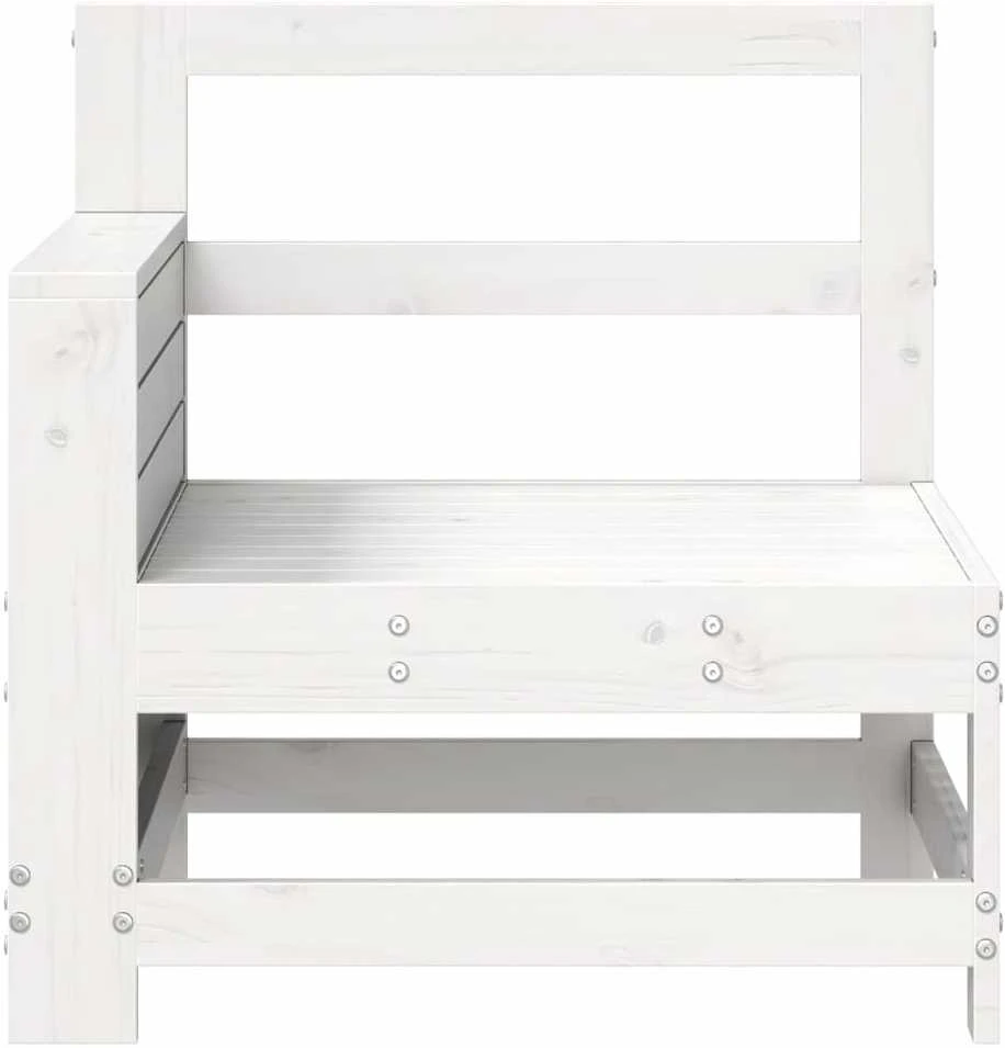 Sodo sofos dalis, balta, 69x62x70,5cm, pušis, su porankiu