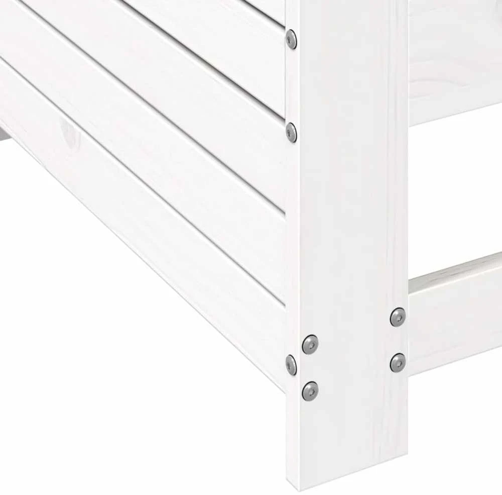 Sodo sofos dalis, balta, 69x62x70,5cm, pušis, su porankiu