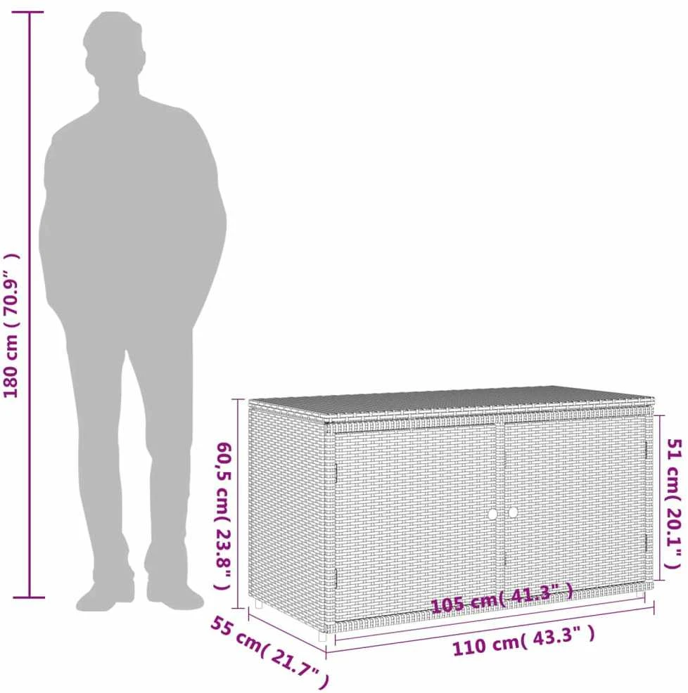 Sodo spintelė daiktams, juoda, 110x55x60,5cm, poliratanas