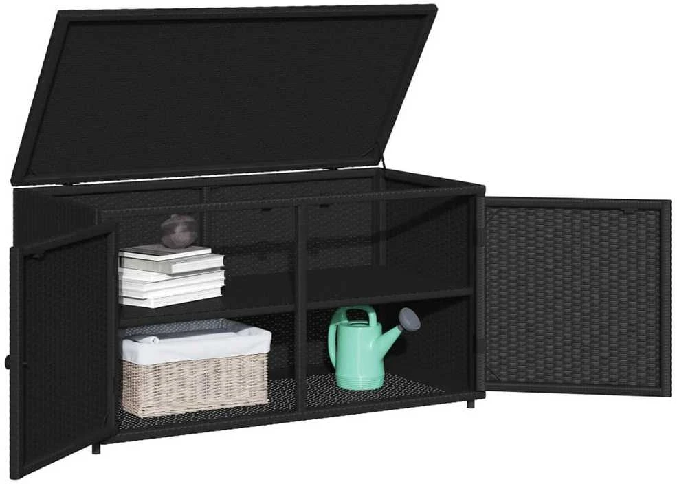 Sodo spintelė daiktams, juoda, 110x55x60,5cm, poliratanas