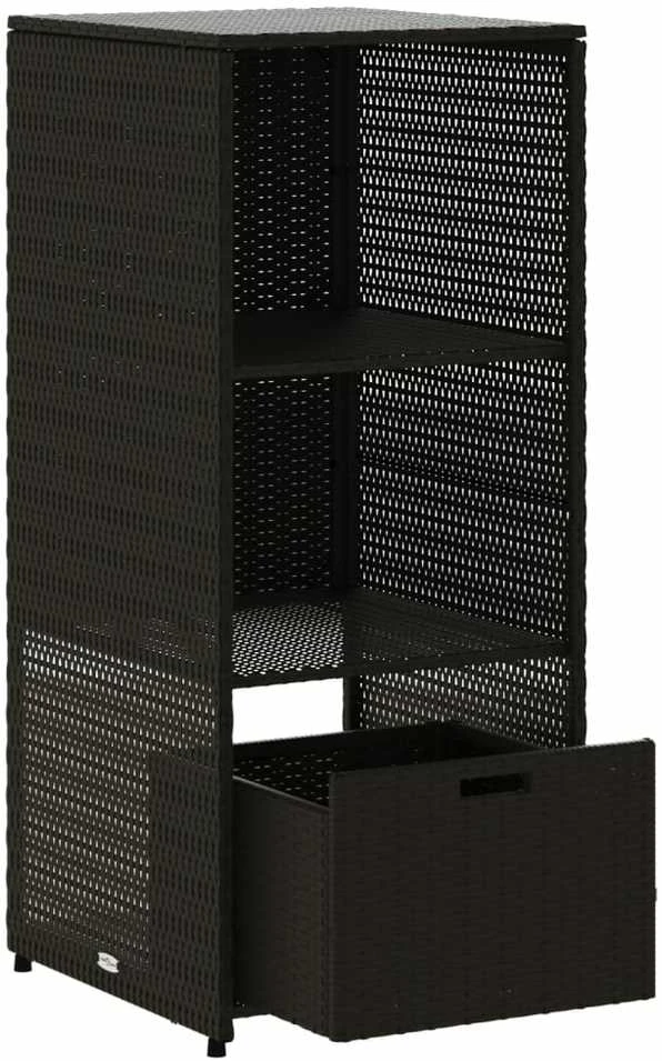 Sodo spintelė daiktams, juoda, 50x55x115cm, poliratanas