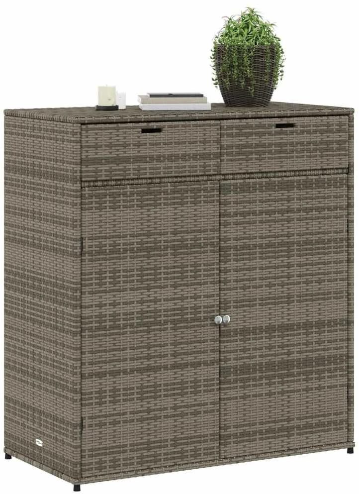 Sodo spintelė daiktams, pilka, 105x55x113cm, poliratanas