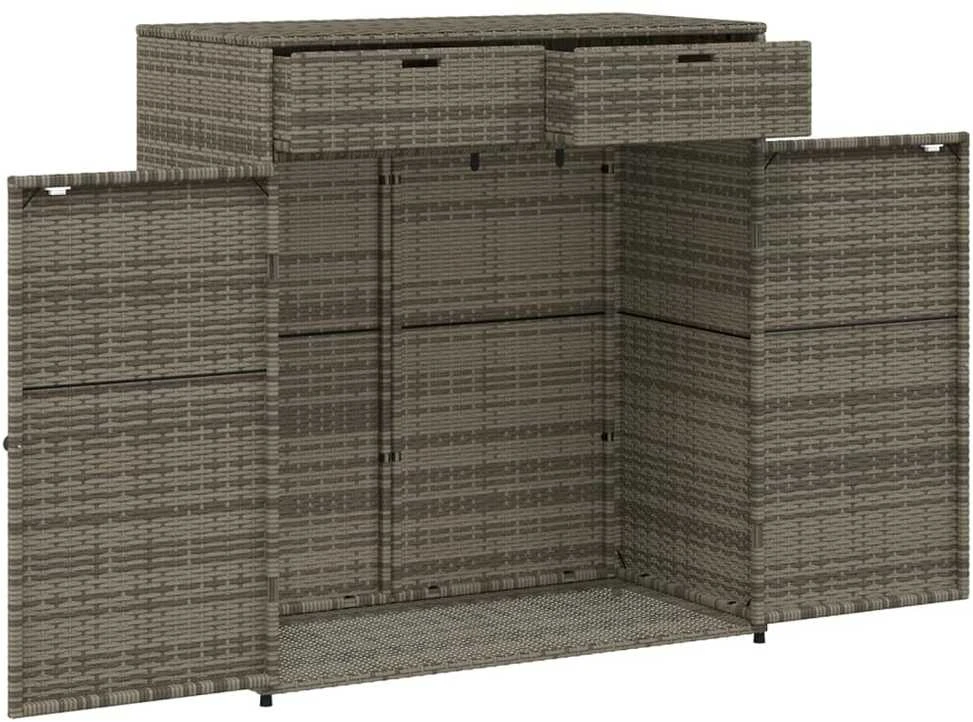 Sodo spintelė daiktams, pilka, 105x55x113cm, poliratanas