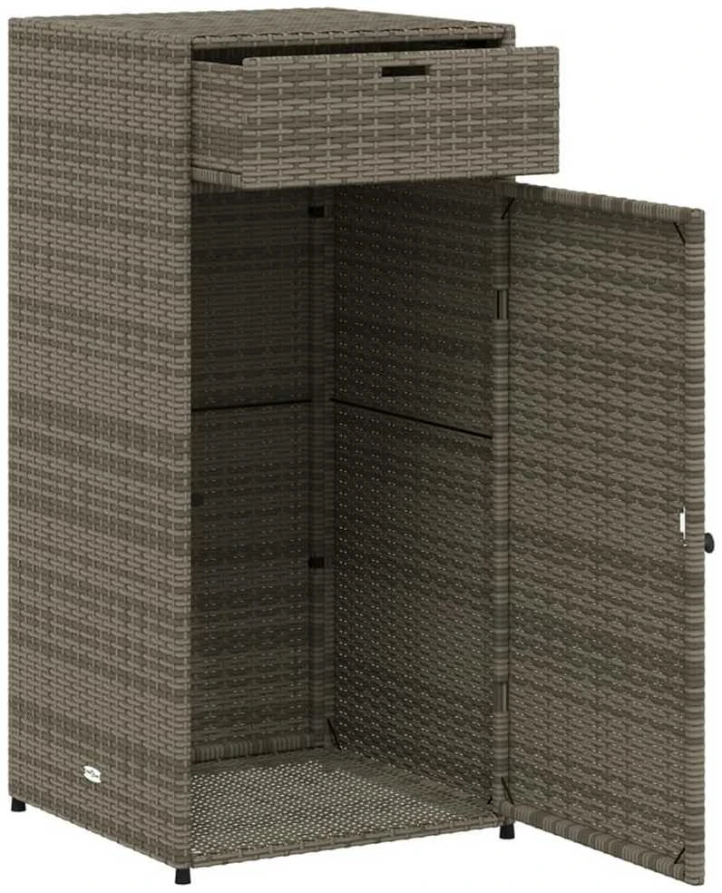 Sodo spintelė daiktams, pilka, 55x55x111cm, poliratanas